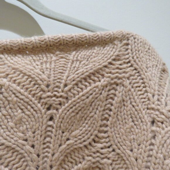 GARNET HILL 100% Recycled Cashmere Chunky Boatneck Sweater XL Oatmeal Soft Girl - Picture 11 of 13